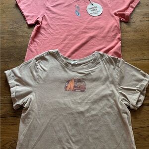 Vibe Pink and Tan Short Sleeve Tees